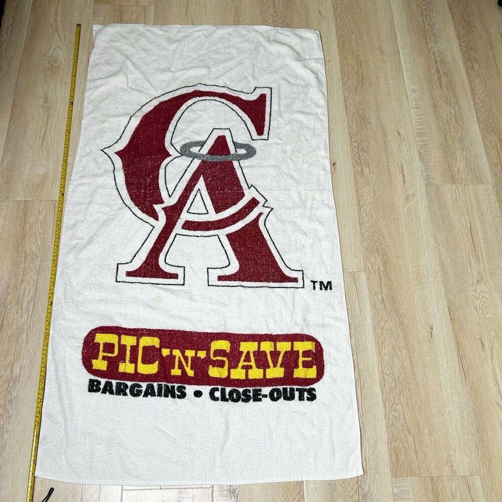 ANAHEIM ANGELS MAJOR LEAGUE BASEBALL MLB "A" HALO -LOGO BEACH TOWEL  PIC n SAVE